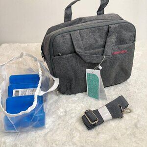 Breast Milk Cooler Bag with Ice Pack Gray Cooler Bag